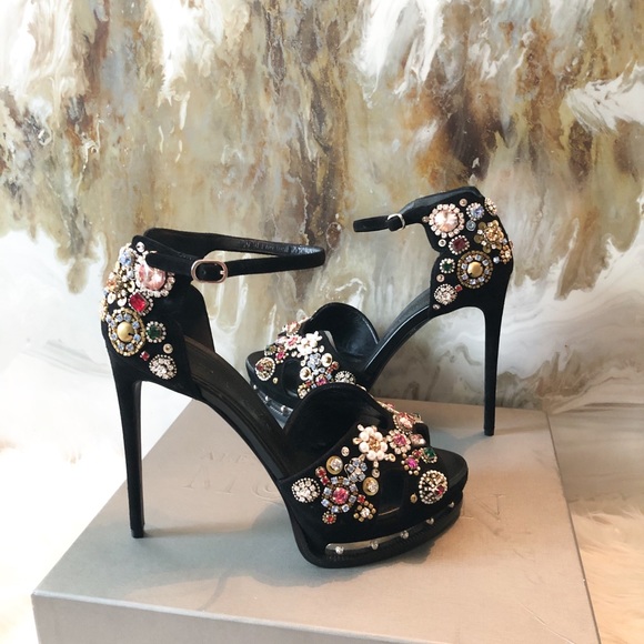 Alexander McQueen Shoes - Alexander McQueen Embellished Crystal Platforms 9